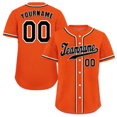 Custom Orange Classic Style Black Authentic Baseball Jersey